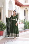KA 1215 Vichitra Silk Embroiderey Work Gown With Dupatta Wholesale Market In Surat